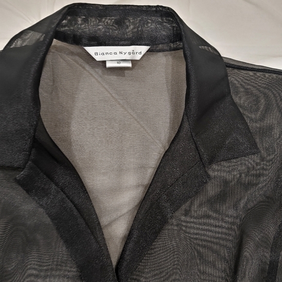Bianca Nygard black sheer mesh dress jacket. Size 10 - Picture 7 of 13